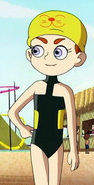 Frightwig wearing a swimsuit in All Wet