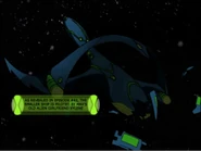As revealed in episode #43, the smaller ship is piloted by Max's old alien girlfriend Xylene