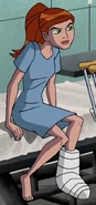 Gwen in a light blue hospital gown in The Perfect Girlfriend