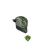 Prototipo del casco de Nanomech y su empaque.