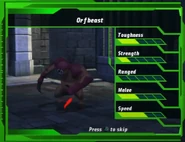 A Havoc Beast in Cosmic Destruction, misspelled as "Orfbeast"