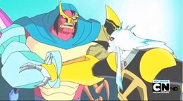 Aggregor Supremo siendo detenido por Kevin Supremo.