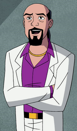 Thompson with a wig and a fake goatee