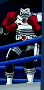 Drax wearing boxing gloves