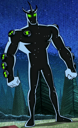 Omnicoid Void: Alien X with 11 Omnitrix symbols