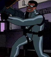 Duane in his silver wetsuit (no mask)