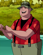 Max in his fishing outfit in a flashback in Of Predators and Prey: Part 2