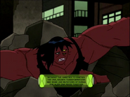 Without the Omnitrix to control the DNA, Kevin's transformations are more like mutations of human and alien DNA mixed together