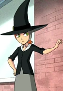 Gwen as a pilgrim in A Change of Face (hat)