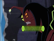 Vilgax Teleportation Fail.png (473 KB) Vilgax tried to teleport out of his ship before it exploded. The damage caused a malfunction that beamed him into space