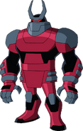 A magenta Techadon Robot in Omniverse