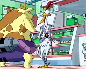 com o Emblema no Frango