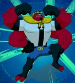 Cuatrobrazos vestido como "El Machacador".