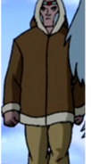 Dr. Animo in a winter coat with his hood on in Ultimate Alien
