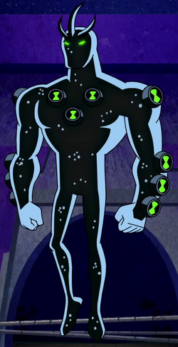 Omnicoid Void: Alien X with 11 Omnitrix symbols