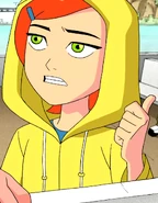 Gwen in a yellow raincoat in Back With a Vengeance