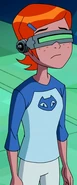 11-year-old Gwen wearing a Psycholeopterran-proof visor in Malefactor