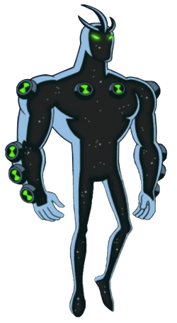 Omnicoid Void: Alien X with 11 Omnitrix symbols