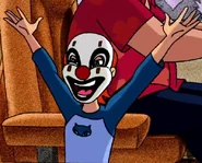 Gwen wearing a clown mask in Last Laugh