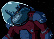 Exo-Skull wearing a space helmet in The End of an Era