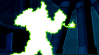 The Omnitrix symbol shooting green ray