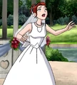 Camille's human form in a white wedding dress