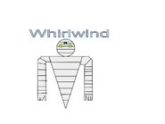 Whirlwind's original appearance. His color is lighter, he is smaller and his tornado funnel is shaped differently.