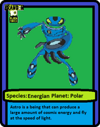 Astro Trading Card included with the Astro Action Figure