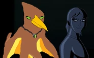 Coco, in stone form, with Gasadactyl in The Spy Who Evolved Me