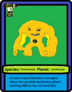 Crusher Trading Card included with the Crusher Action Figure