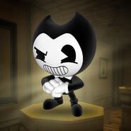 Bendy's mini figure found in Bacon Soup packages.