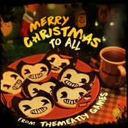 An image of a plate of cookies in a shape of Bendy's head, uploaded by Bendy from Twitter for the development team's celebration on Christmas.