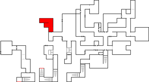 Местоположение секретной лестницы в ранней бета-версии.