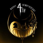 The balloon with the other half being the face of the Ink Demon in Happy Bendyversary 4th.