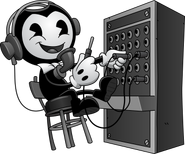 Art of Bendy as a radio operator.