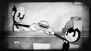 Bendy and Charley fighting for Burger