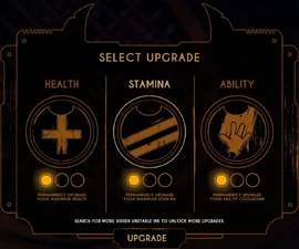 Окно с выбором улучшения одной из характеристик.