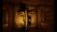 Изменённые надписи на указателе, в моде "Hello Bendy".