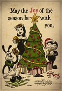 Bendy in the Merry Christmas image along with Boris and Alice Angel.