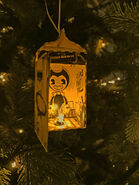 Bendy's cutout as seen in the Little Miracle Station as a Christmas ornament.