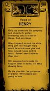 Henry's audio log in Chapter 3