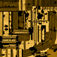 A texture map for Tom's left mechanical arm and belt.