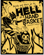 Bendy from the poster for "Hell in a Hand Basket".