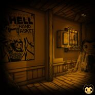 Bendy's cutout from one of the areas of the small workshop on Level P, uploaded by Bendy from Twitter.