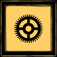 The gear's sign.