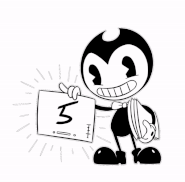 An animated image of Bendy leading up to Chapter 5's release.