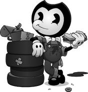 Bendy as a mechanic after defeating Gaskette.