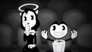 Bendy and Alice watching the movie at theater