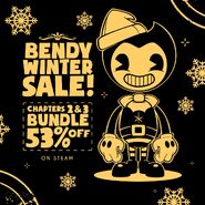 Bendy from the image announcing the game's Steam Winter sale.