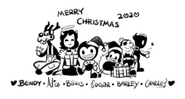 Bendy in the Merry Christmas 2020 doodle by TimetheHobo.